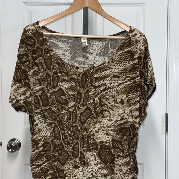 Brown and Tan Animal Print Top - Picture 4 of 10